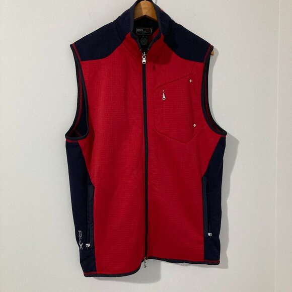 RLX Ralph Lauren Other - RLX Ralph Lauren Vest Mens XL Outdoors Red Blue Sports Zip Up Hike